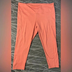 Danskin- Women's Reflective  Capri Legging- High-Rise- Wide Waistband.